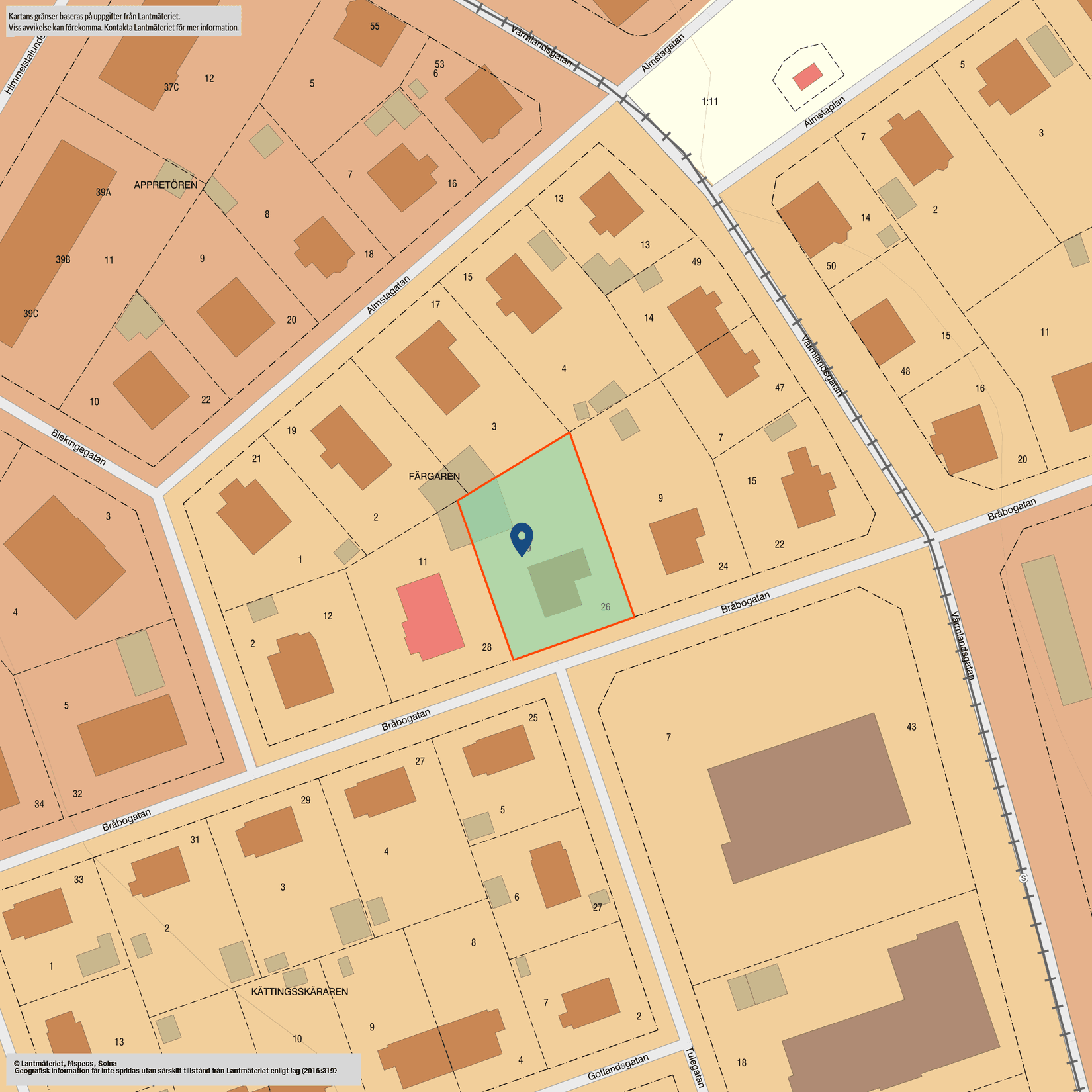 Villa, Bråbogatan 26, Beckershov - Röda Stan, Norrköping