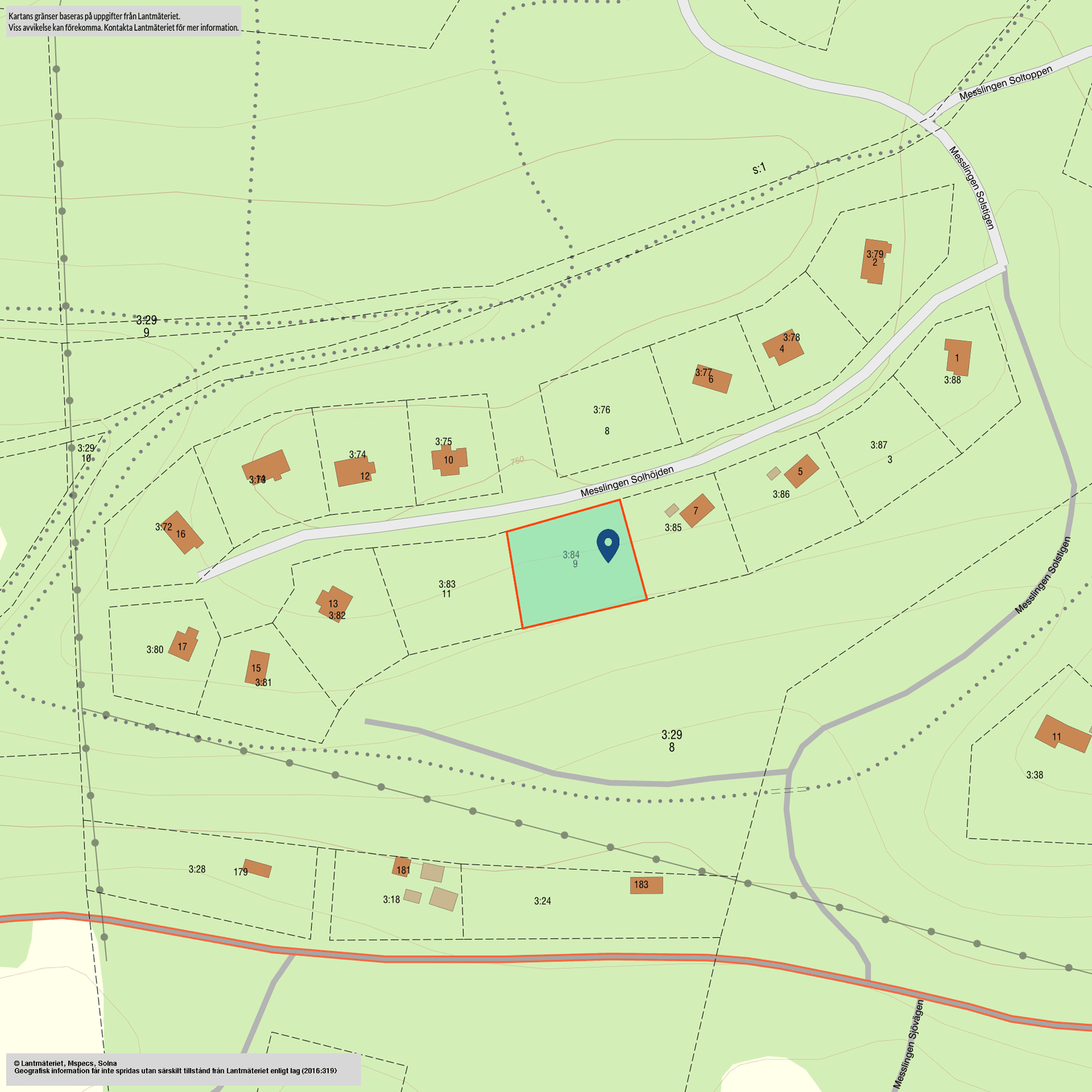 Tomt, Messlingen Solhöjden 9, Fjällriket Baggården, Messlingen, Härjedalen