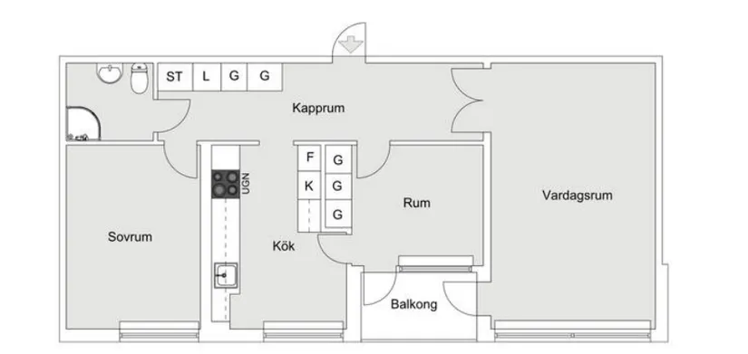 Bostadsrätt, Släggbacken 5, Huvudsta, Solna