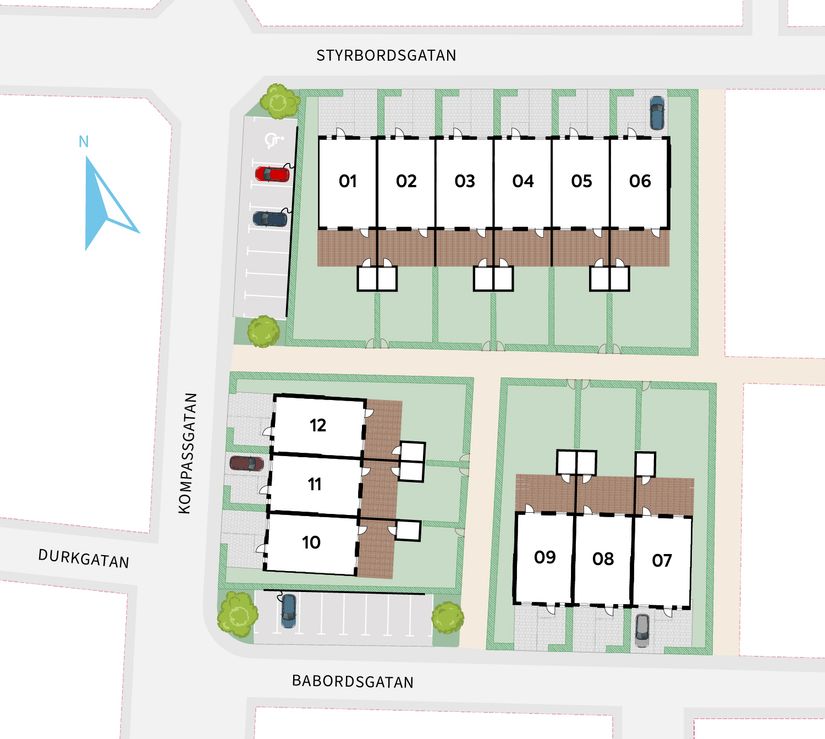 Bostadsrätt, Radhus, Styrbordsgatan 23, Borstahusen, Landskrona