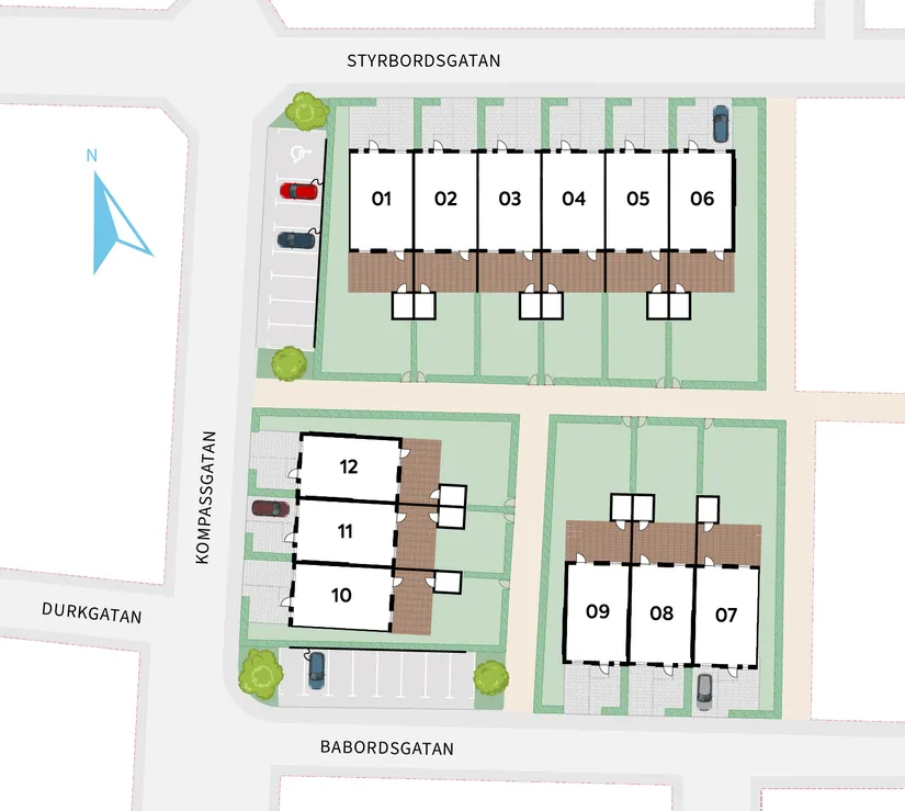 Bostadsrätt, Radhus, Styrbordsgatan 21, Borstahusen, Landskrona