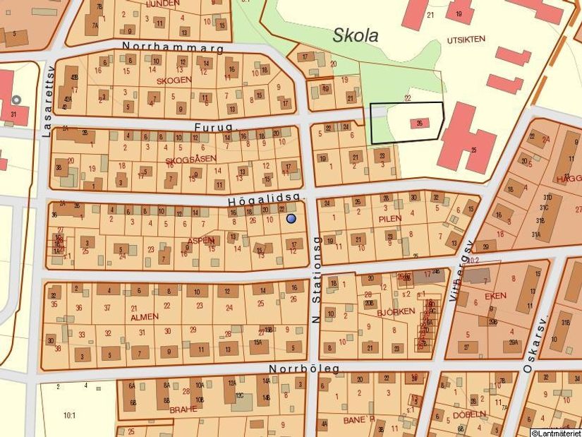 Villa, Radhus, Högalidsgatan 22, Norrböle, Skellefteå