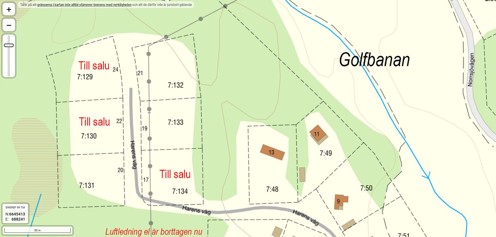 Tomt, Harens väg 17, 22 & 24, Burvik, Uppsala