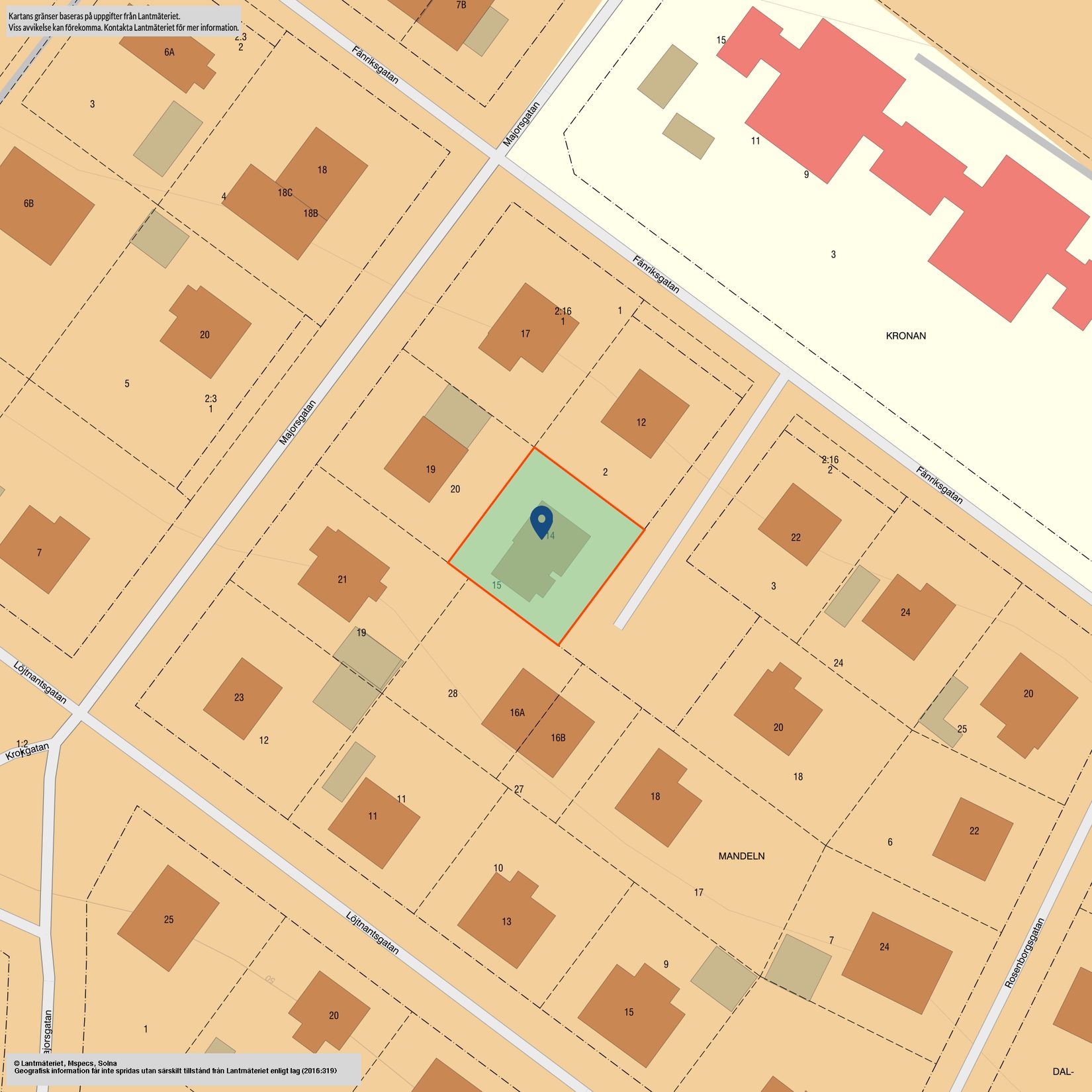 Villa, Fänriksgatan 14, Södermalm, Sundsvall