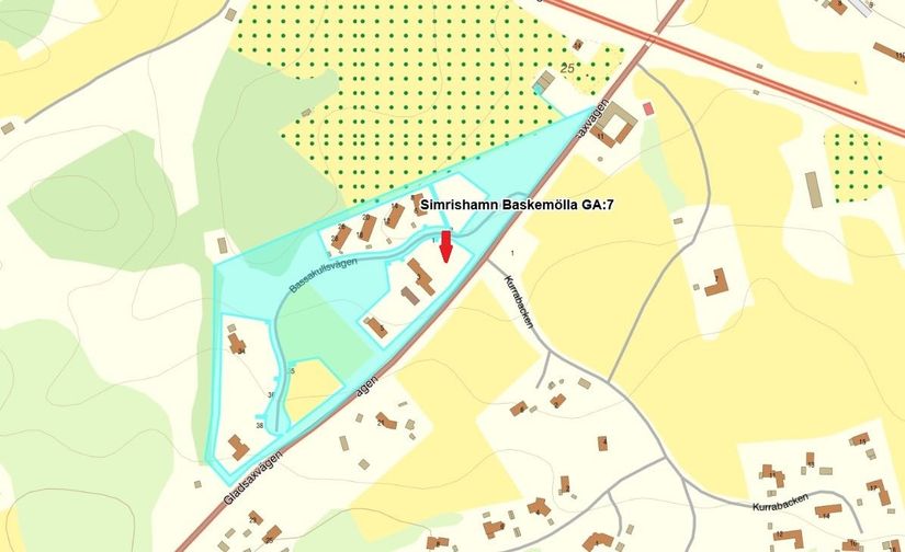 Tomt, Bassakullsvägen 1, Baskemölla, Simrishamn