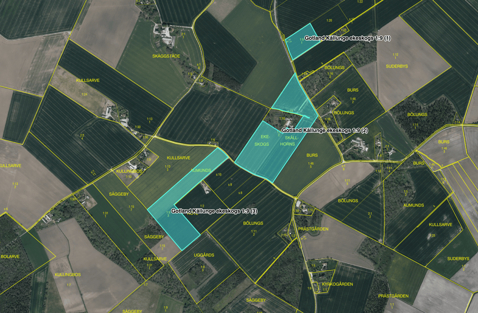 Gård/Skog, Tre skiften bra åkermark , Mellersta Gotland, Gotland