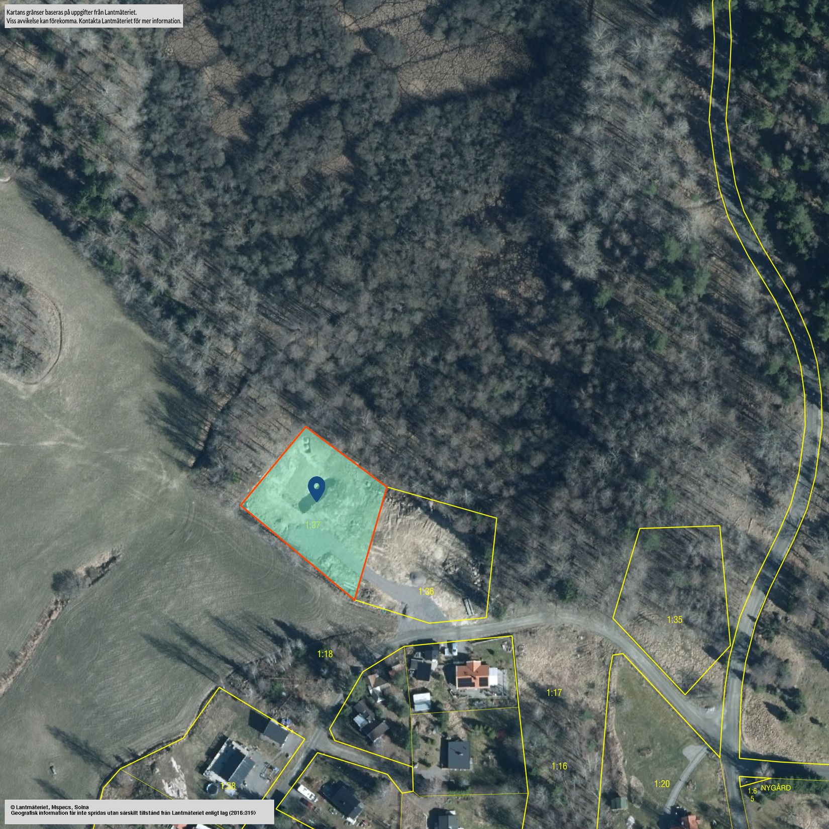 Tomt, Grindtorpsvägen 6, Hällestad, Finspång