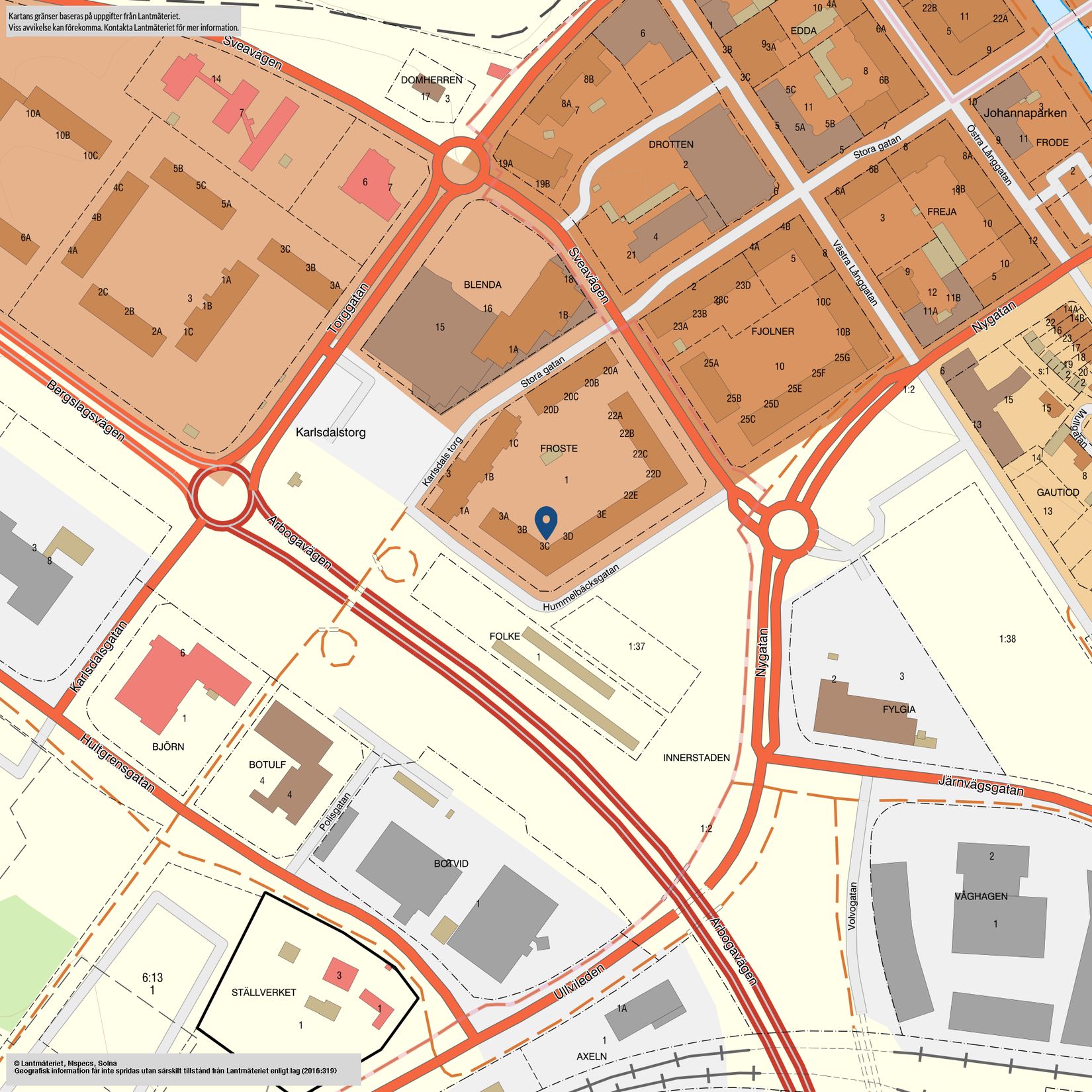 Bostadsrätt, Hummelbäcksgatan 3c, Centralt, Köping