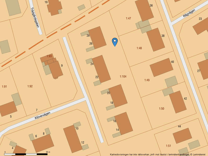 Villa, Radhus, Klövervägen 26, Norremark, Alvesta