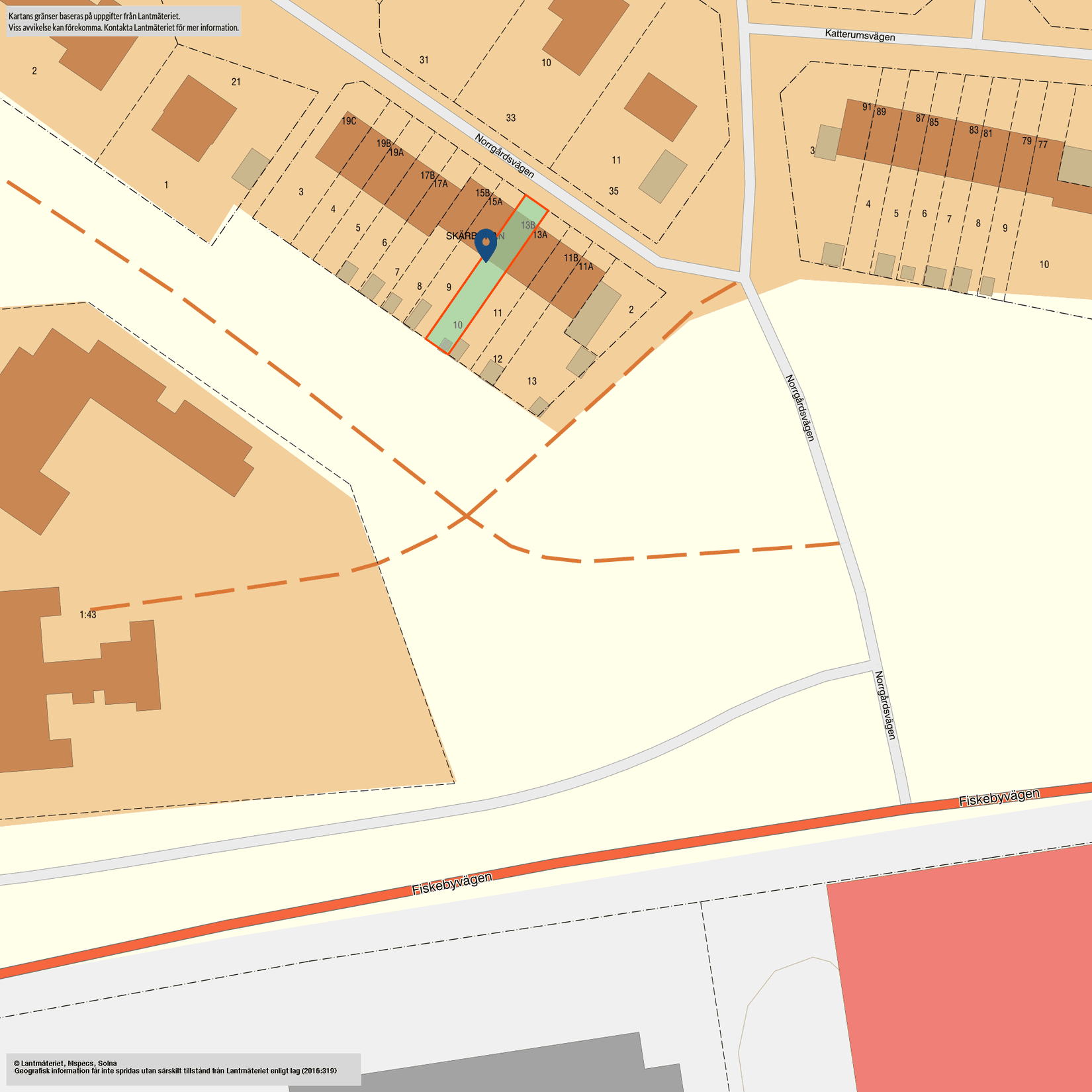 Radhus, Norrgårdsvägen 13B, Pryssgården, Norrköping
