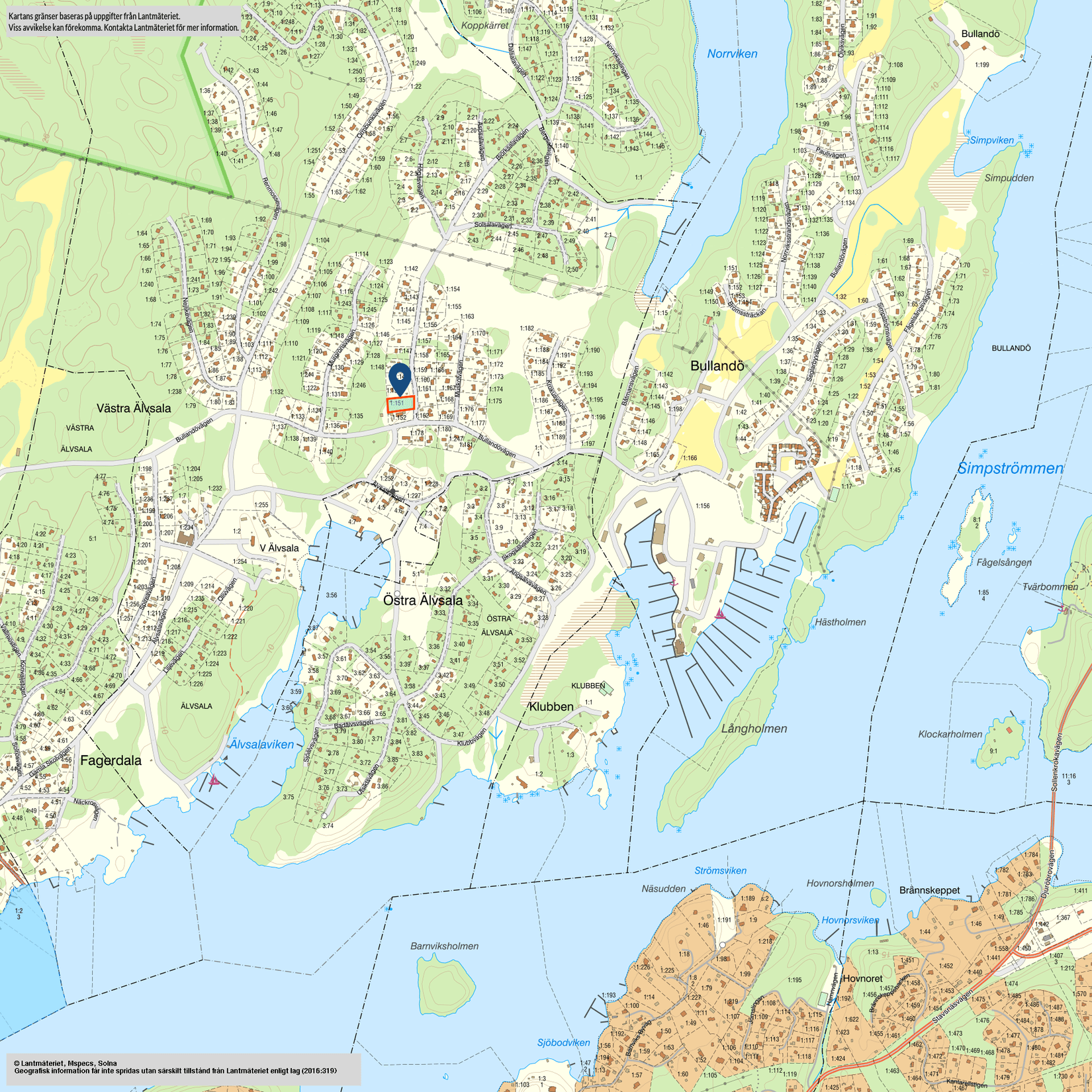 Tomt, Björksalavägen 3, Älvsala/Bullandö, Värmdö
