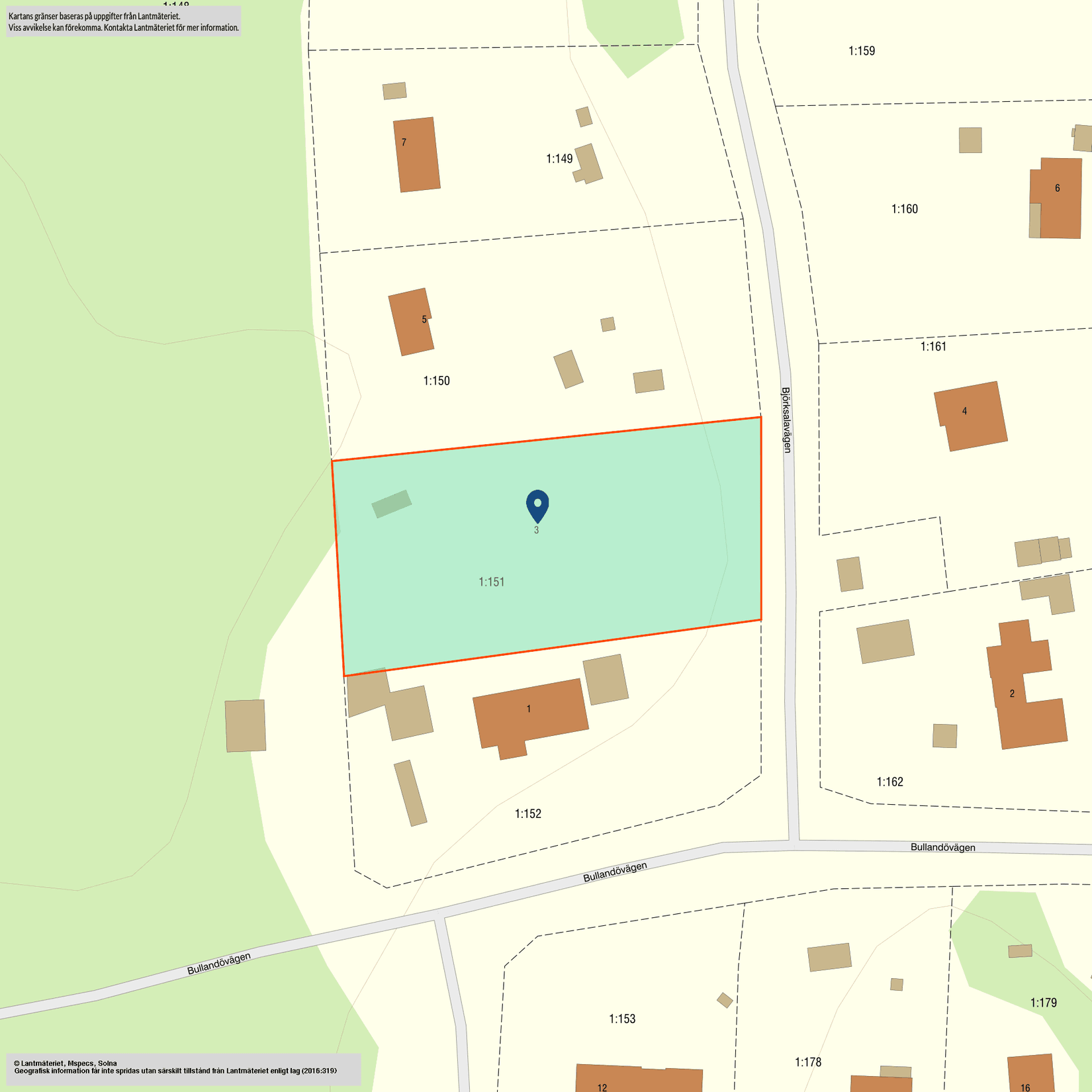 Tomt, Björksalavägen 3, Älvsala/Bullandö, Värmdö