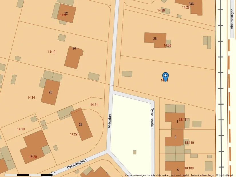 Tomt, Allégatan 27, Lomma - Gamla delen, Lomma