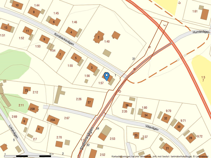 Villa, Korsbacksvägen 1, Björnlunda tätort, Gnesta