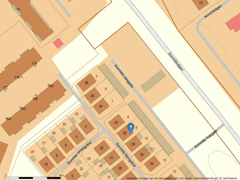 Radhus, Kornhills Norrgränd 30, Vallås, Halmstad