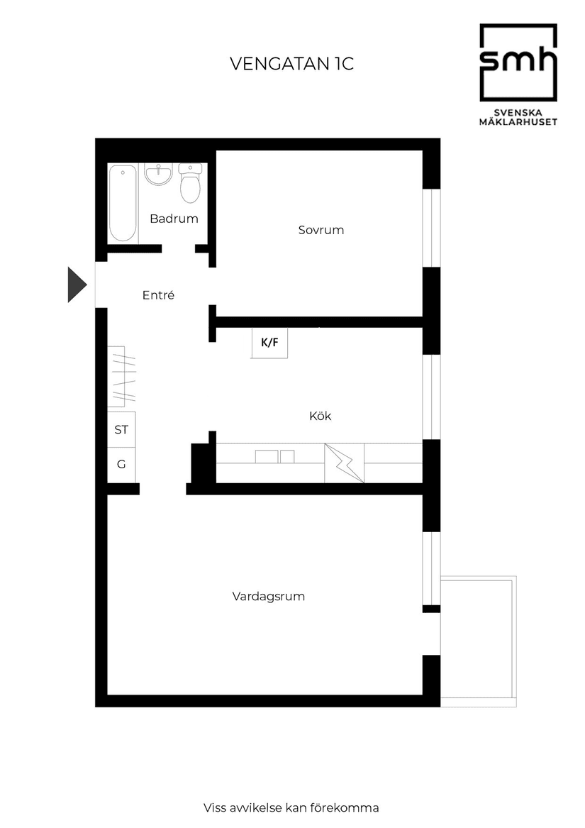 Bostadsrätt, Vengatan 1C, Väster, Landskrona