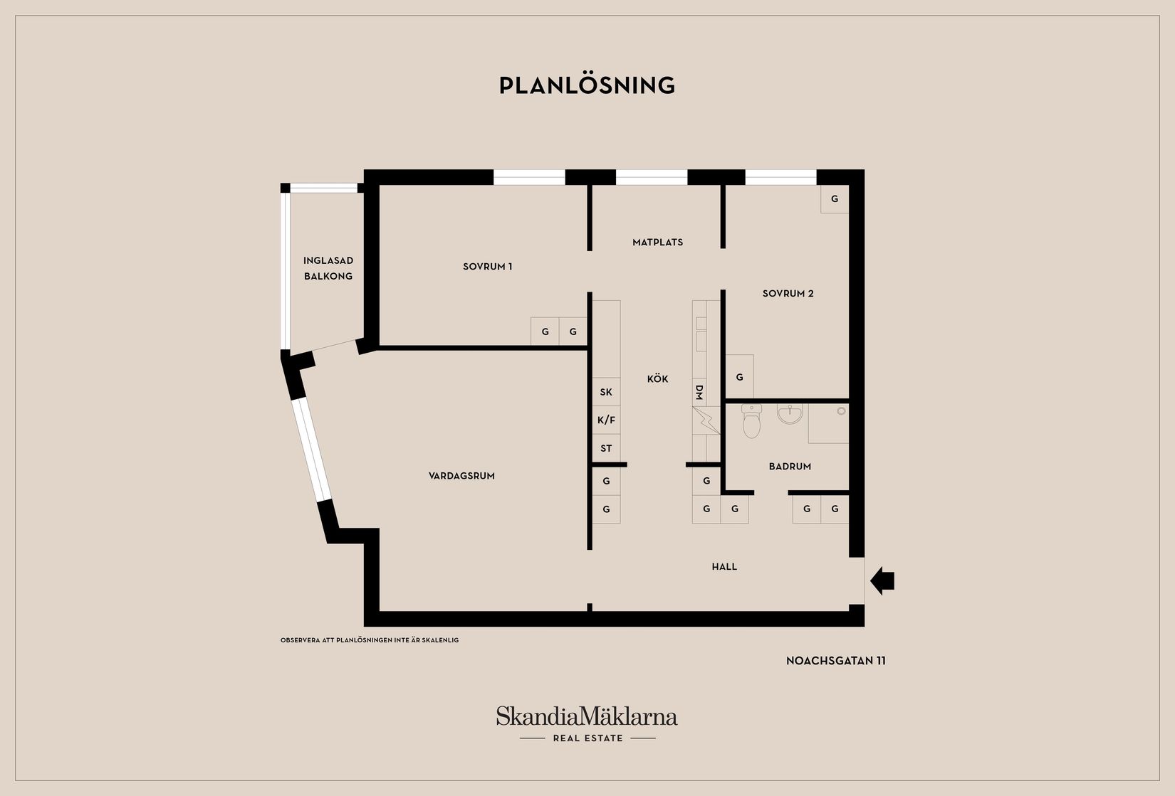 Bostadsrätt, Noachsgatan 11, Norr, Eskilstuna