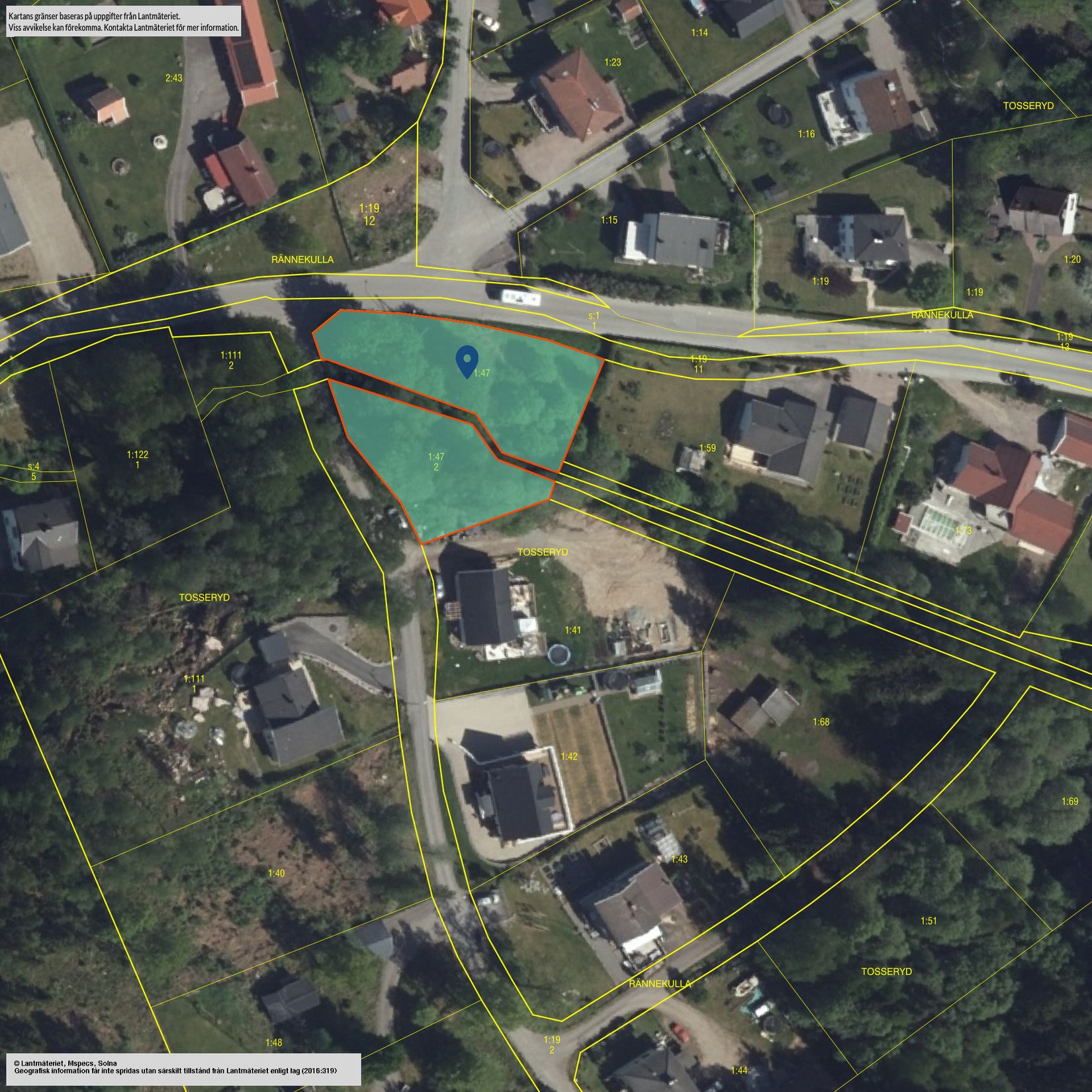 Tomt, Tosserydsvägen, Tosseryd, Borås