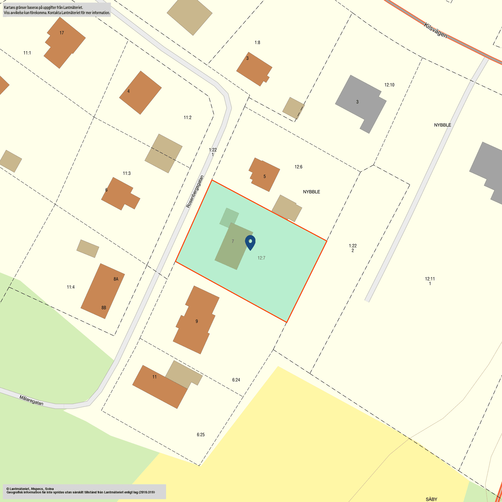 Villa, Rosenbergsgatan 7, Nybble, Kristinehamn