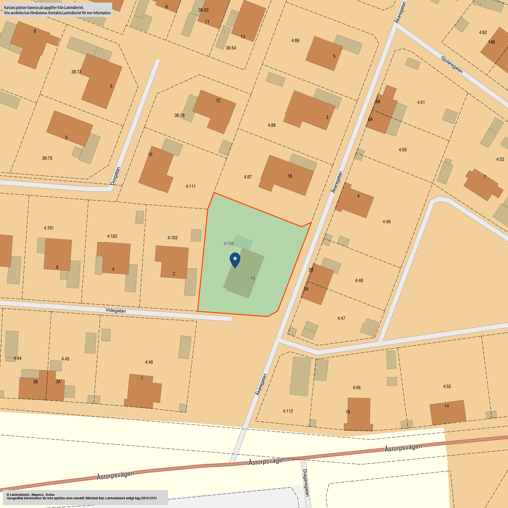 Villa, Åkaregatan 1A, Hyllinge, Åstorp