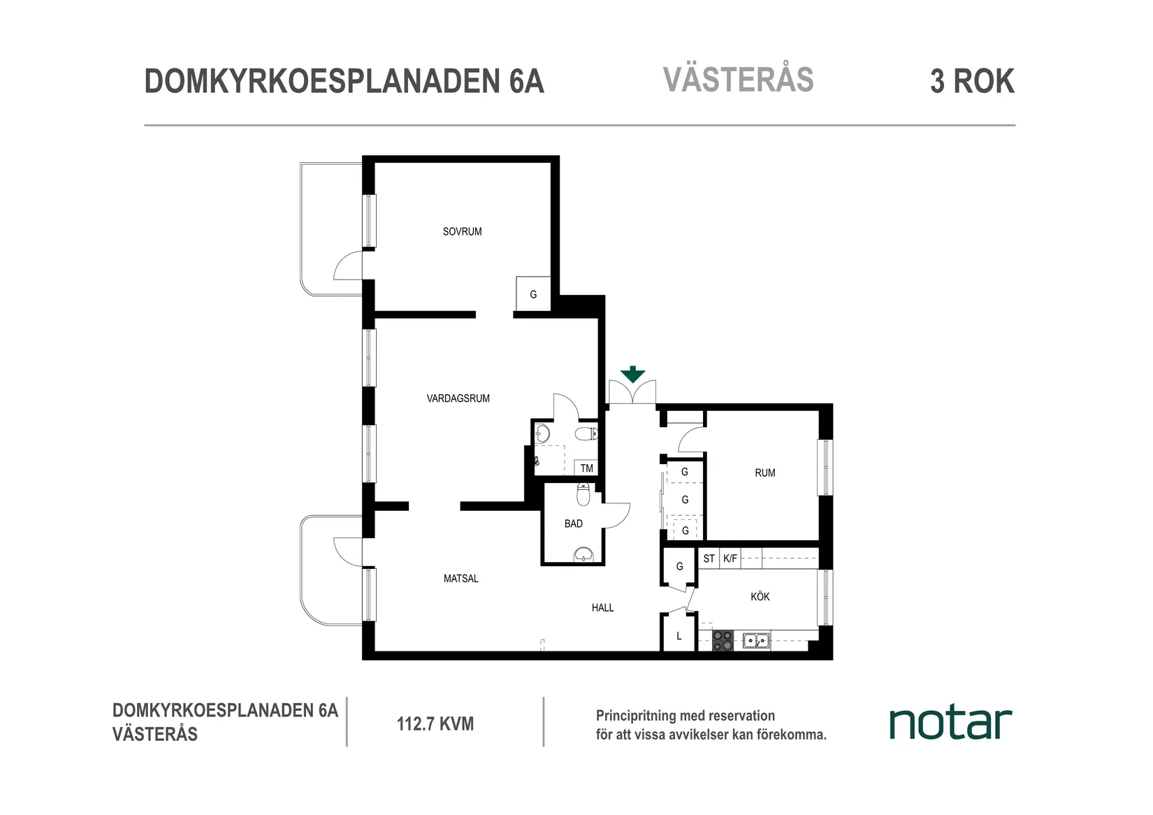 Bostadsrätt, Domkyrkoesplanaden 6A, Centrum, Västerås