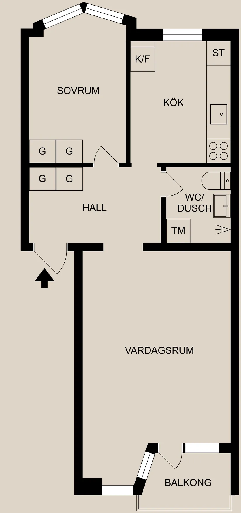 Bostadsrätt, Holmstagatan 3D, Centralt, Söder, Norrköping