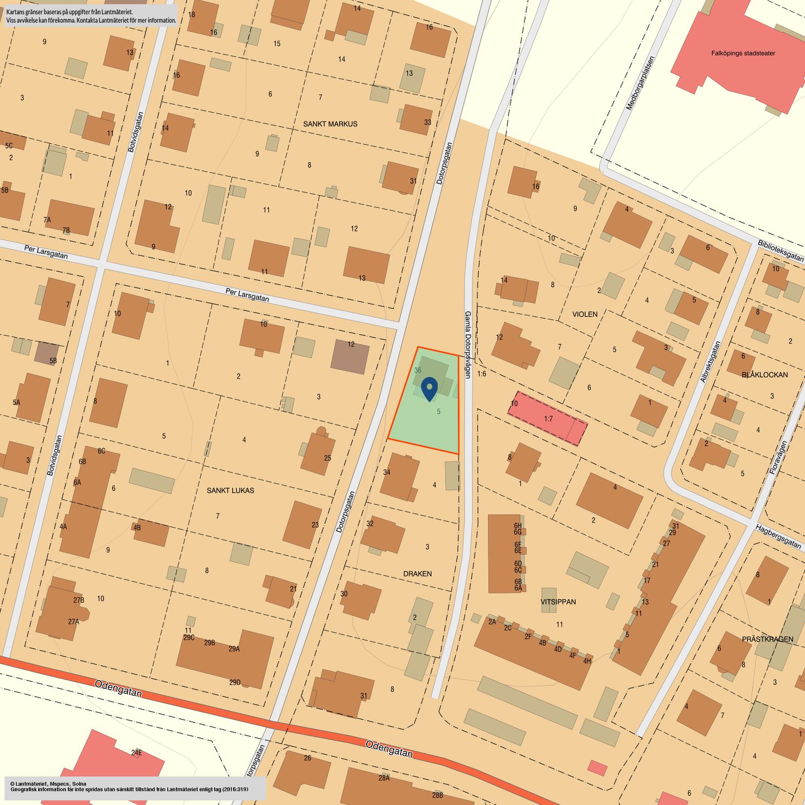 Villa, Dotorpsgatan 36, Centrum, Falköping