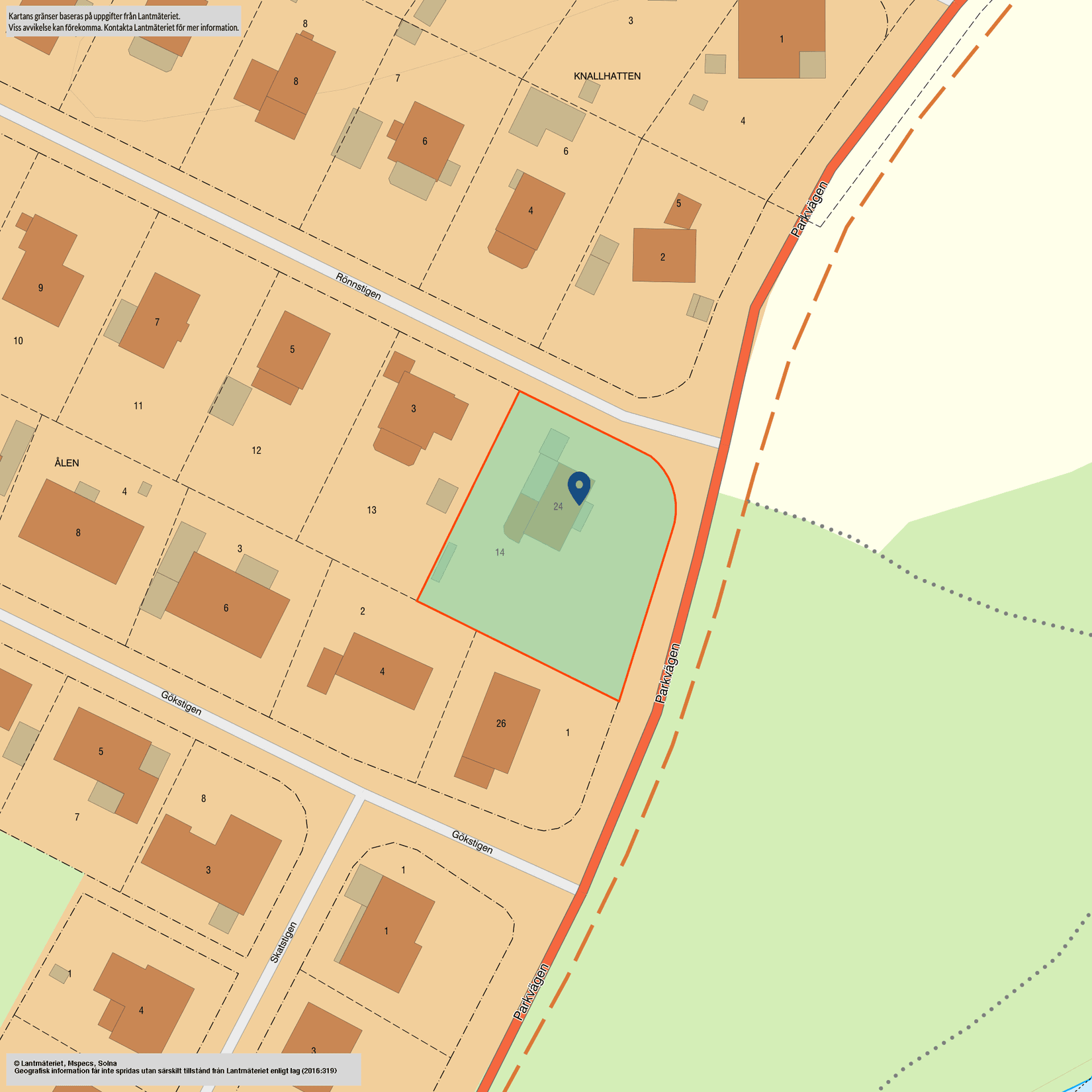 Villa, Parkvägen 24, Norra Skogen, Karlsborg