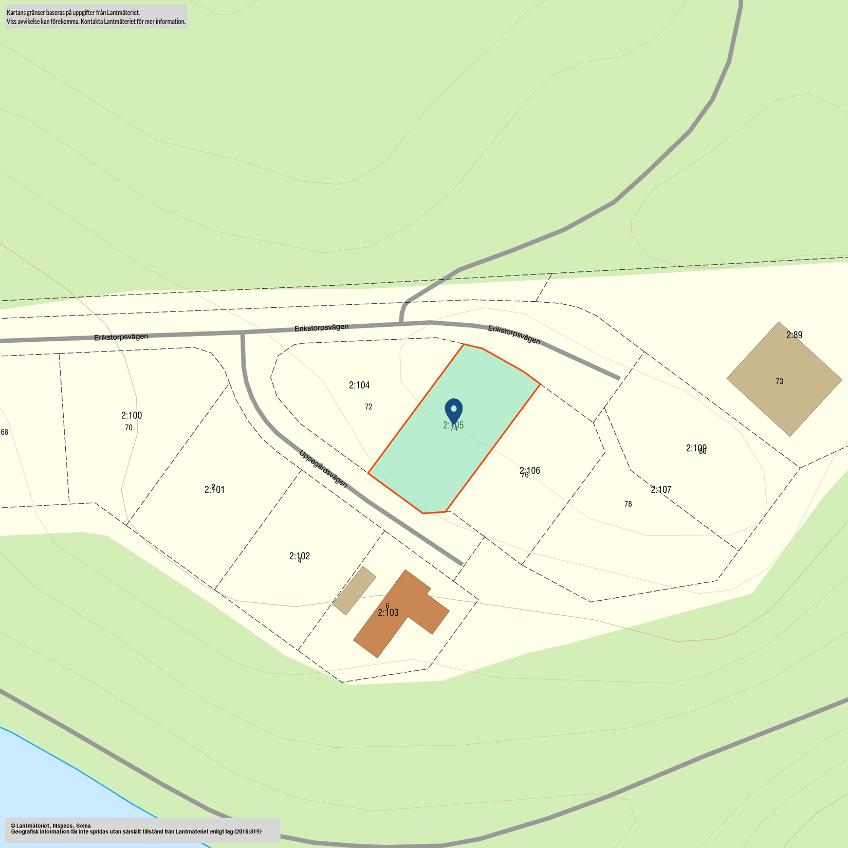 Tomt, Erikstorpsvägen 74, Erikstorp, Bollebygd