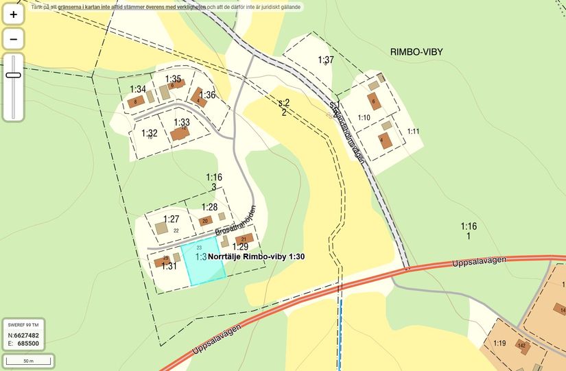 Tomt, Brosättrahöjden 23, Rimbo - Långsjön, Norrtälje