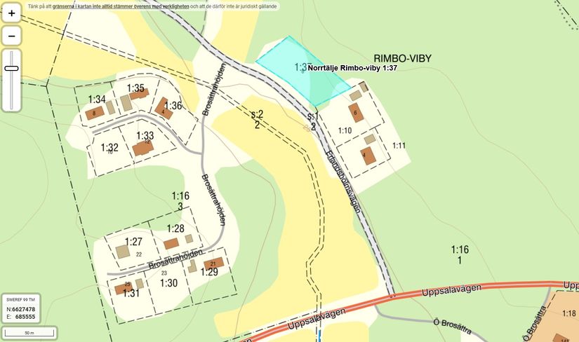 Tomt, Erlandsholmsvägen 8, Rimbo - Långsjön, Norrtälje