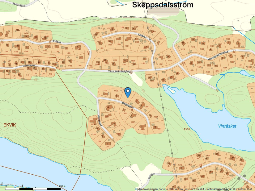 Tomt, Bergsryggen 5, Skeppsdalsström, Värmdö