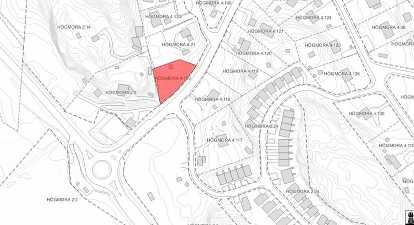 Tomt, Högmoravägen 3 A, Högmora, Huddinge