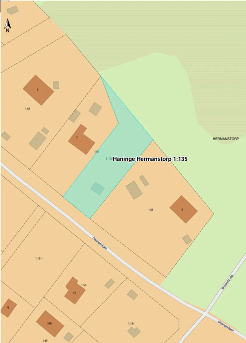 Tomt, Olsängsvägen, Vega, Haninge