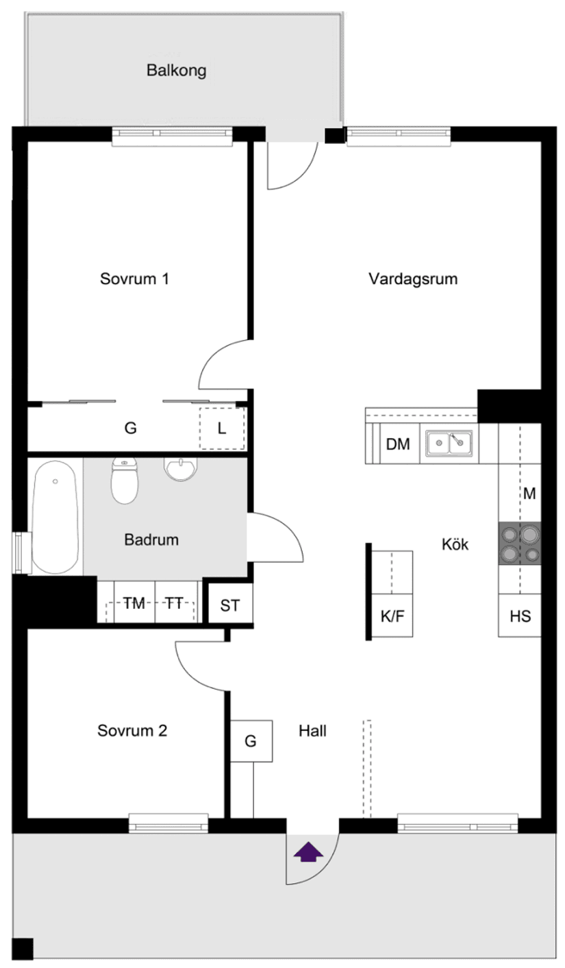 Bostadsrätt, Mariehällstorget 6, Bromma / Annedal, Stockholm