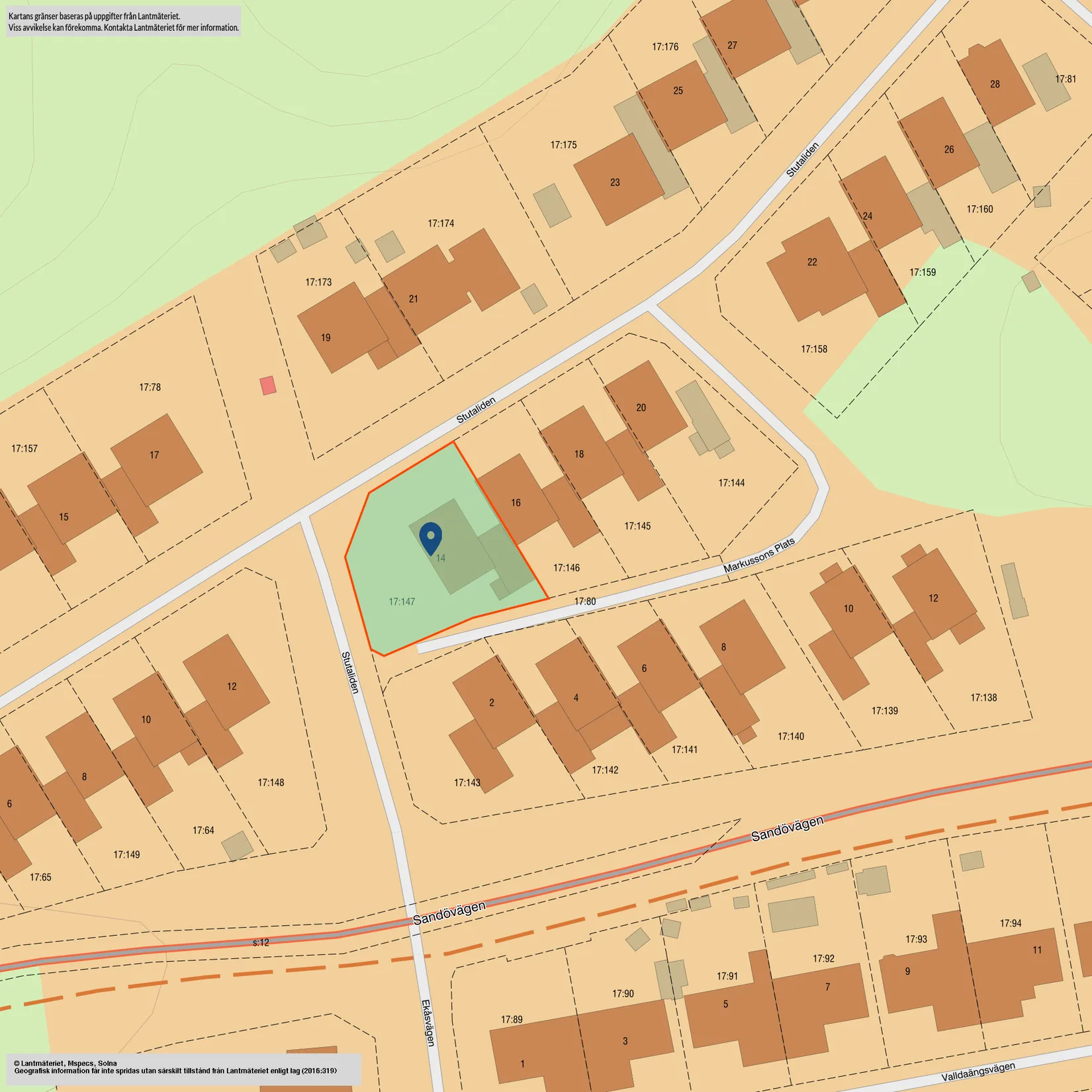 Radhus, Stutaliden 14, Palta, Kungsbacka