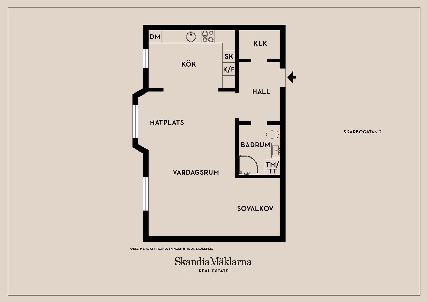 Bostadsrätt, Skarbogatan 2, Trandared, Borås