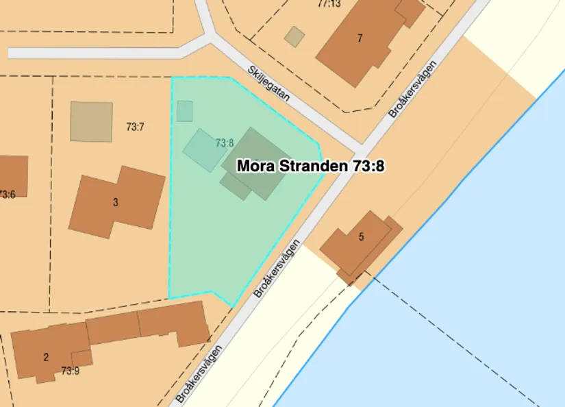 Villa, Skiljegatan 1, Broåkern, Mora