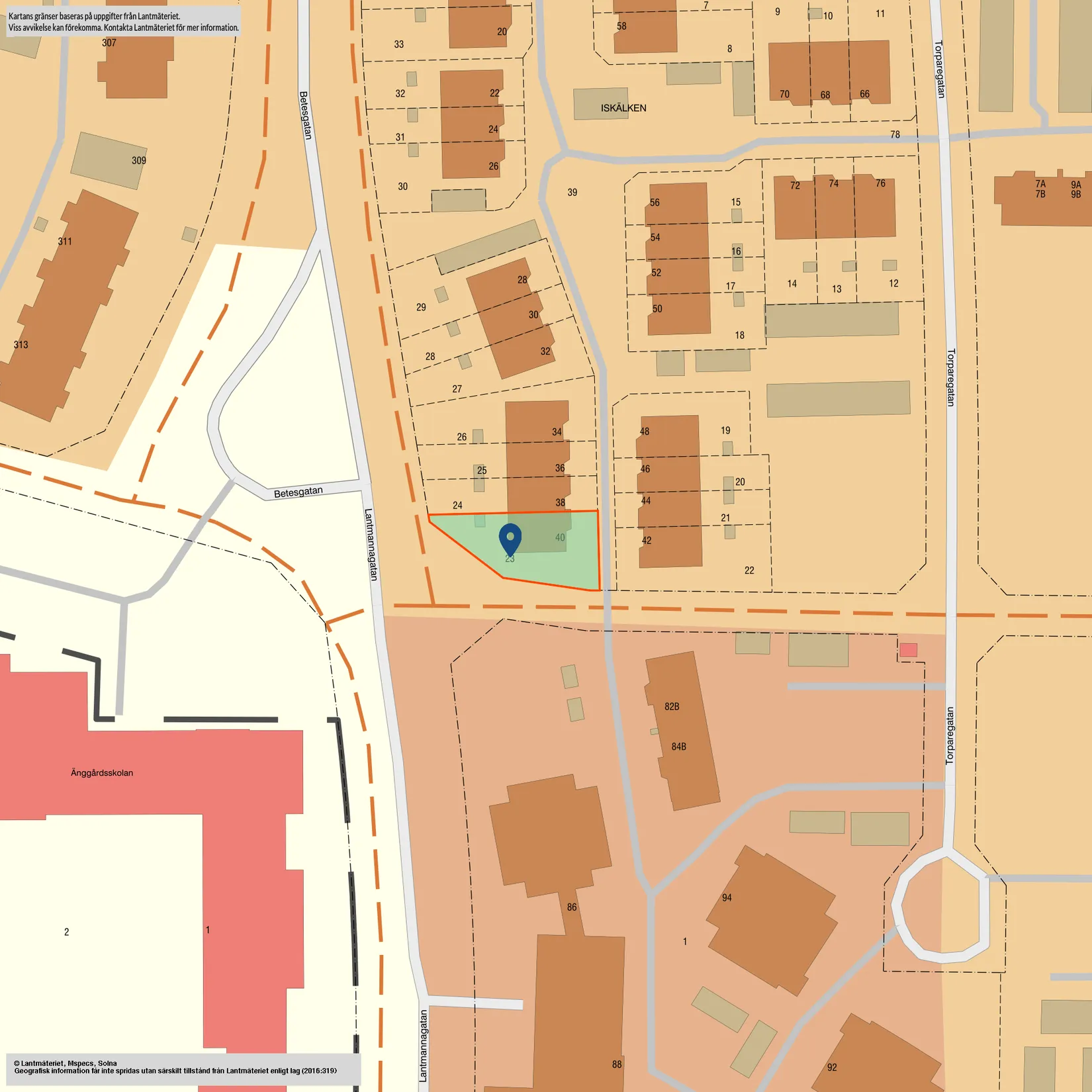 Radhus, Torparegatan 40, Lambohov, Linköping