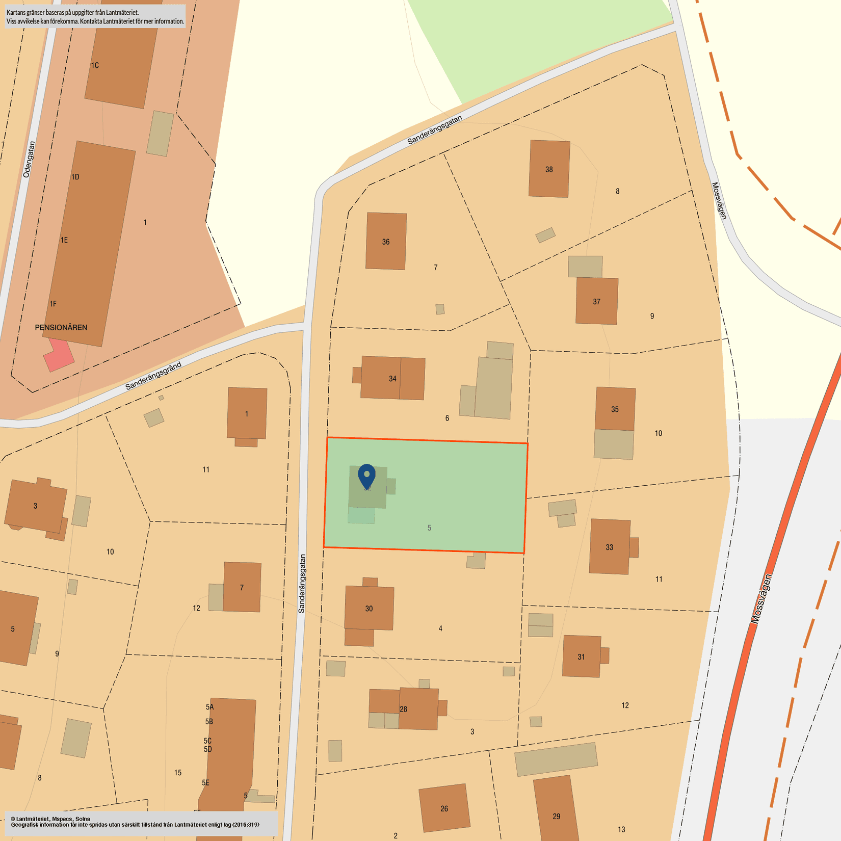 Villa, Sanderängsgatan 32, Klangberget, Sandviken