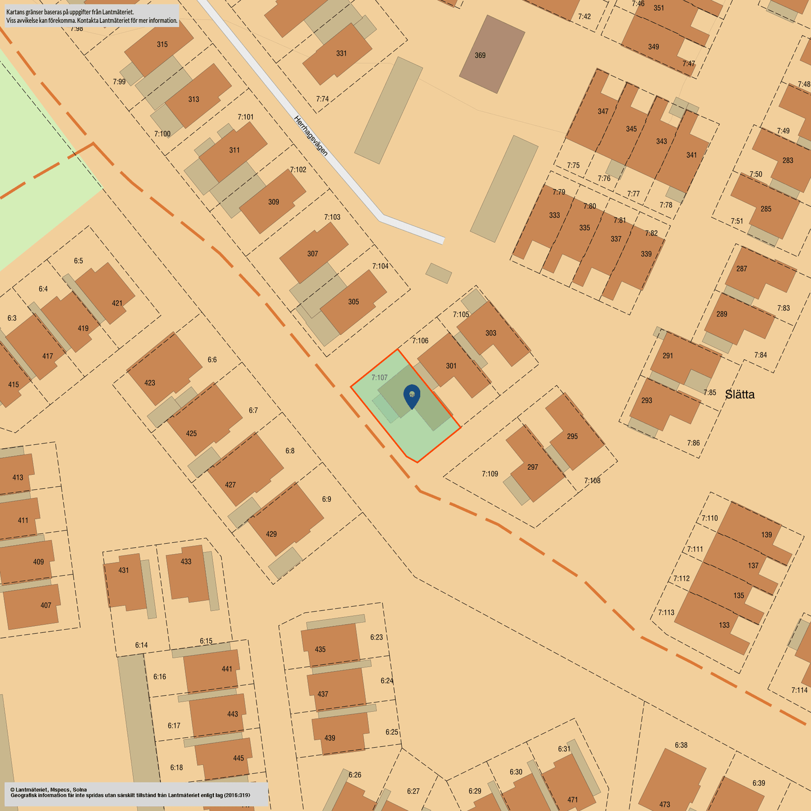 Radhus, Herrhagsvägen 299, Slätta, Falun