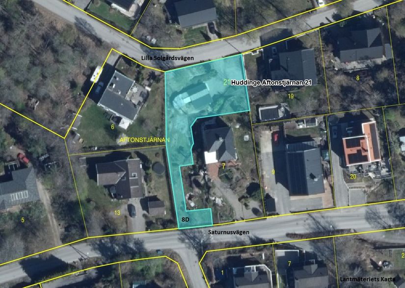 Tomt, Lilla Solgårdsvägen 22, Solgård, Huddinge