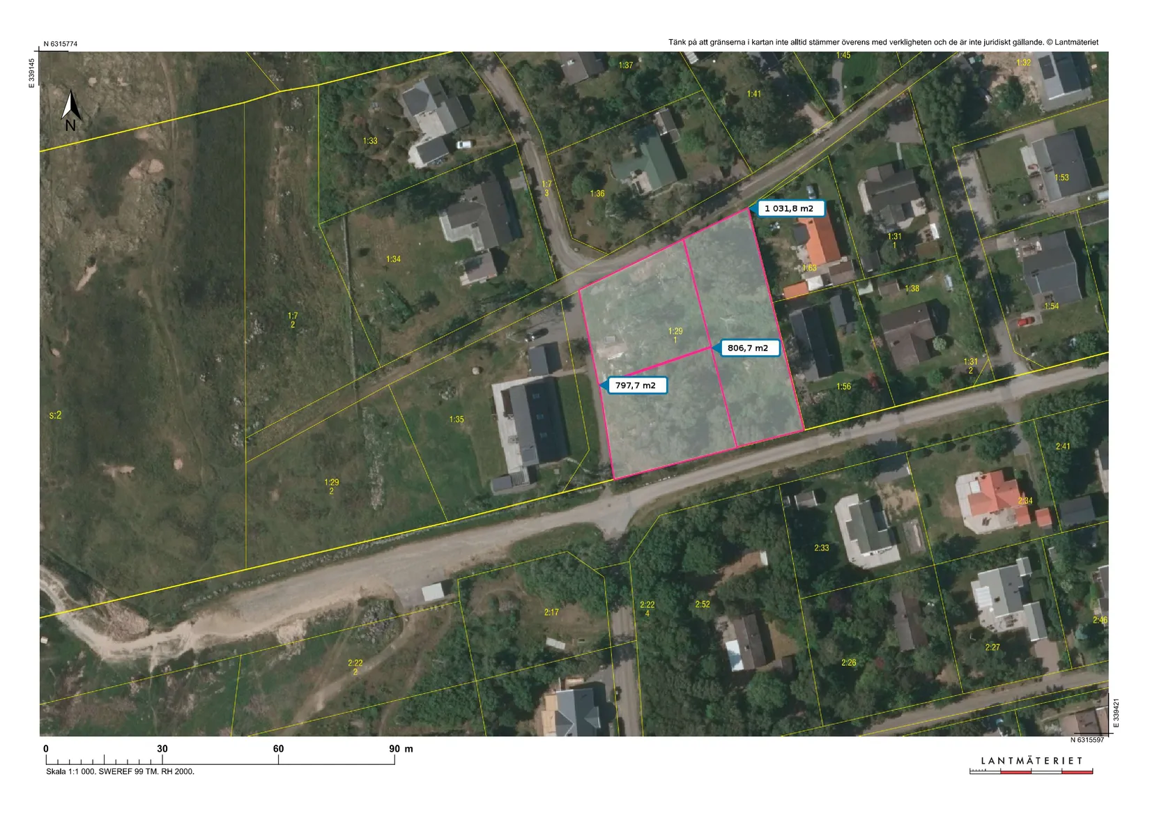 Tomt, Rosendalsvägen 1 Tomt A, Rosendal, Falkenberg