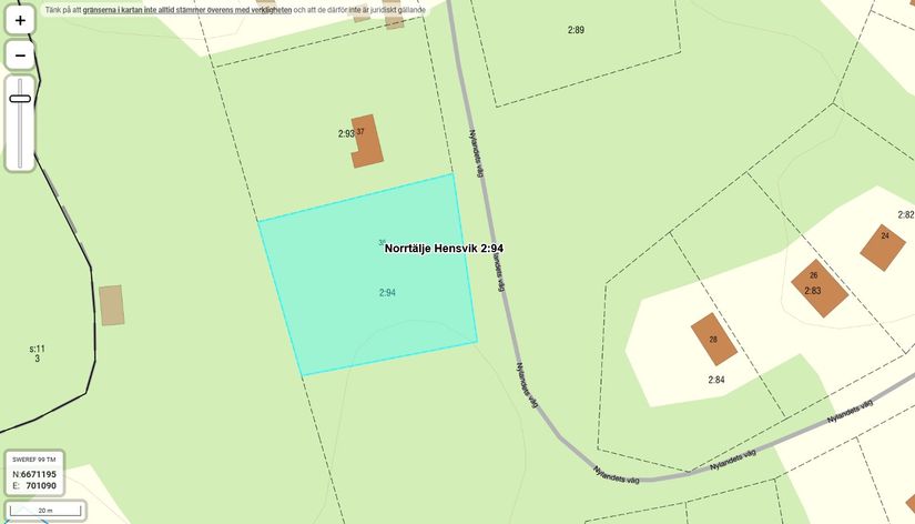 Tomt, Nylandets väg 35, Herräng, Norrtälje