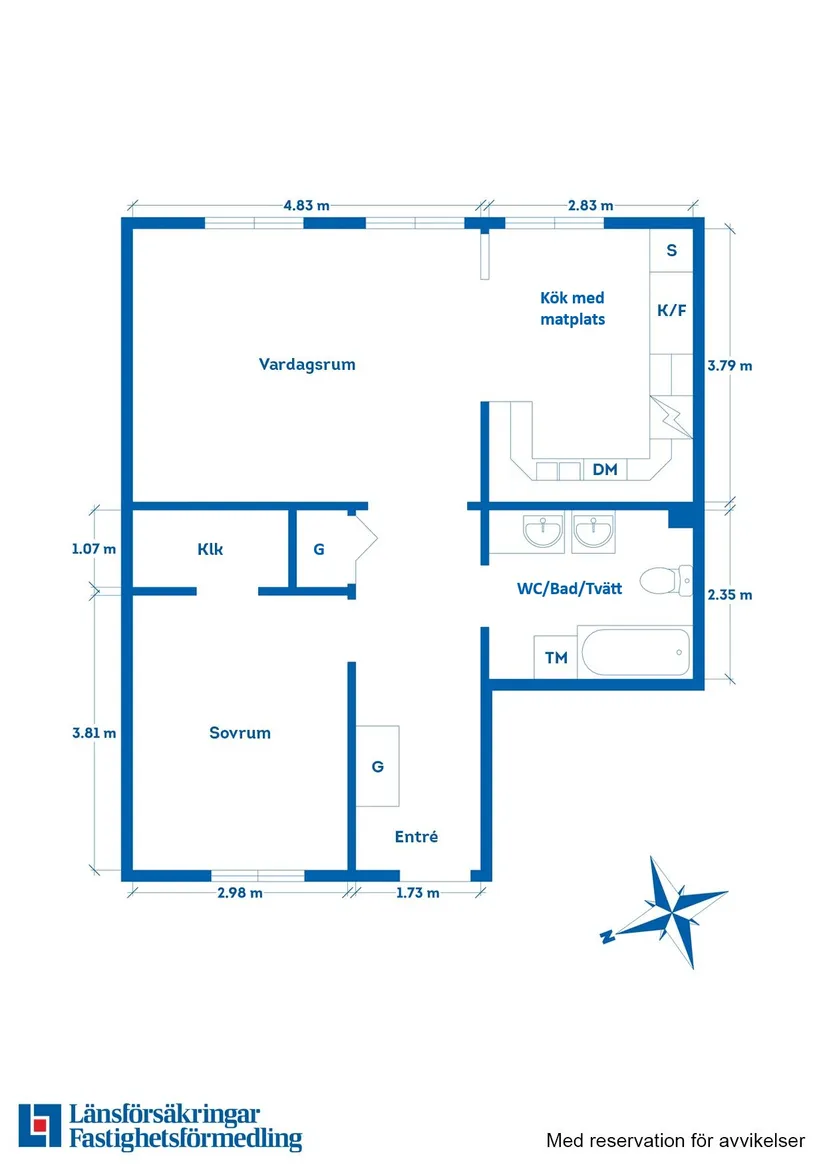 Bostadsrätt, Verkstadsvägen 119D, 1 vån, Verkstadsön, Motala