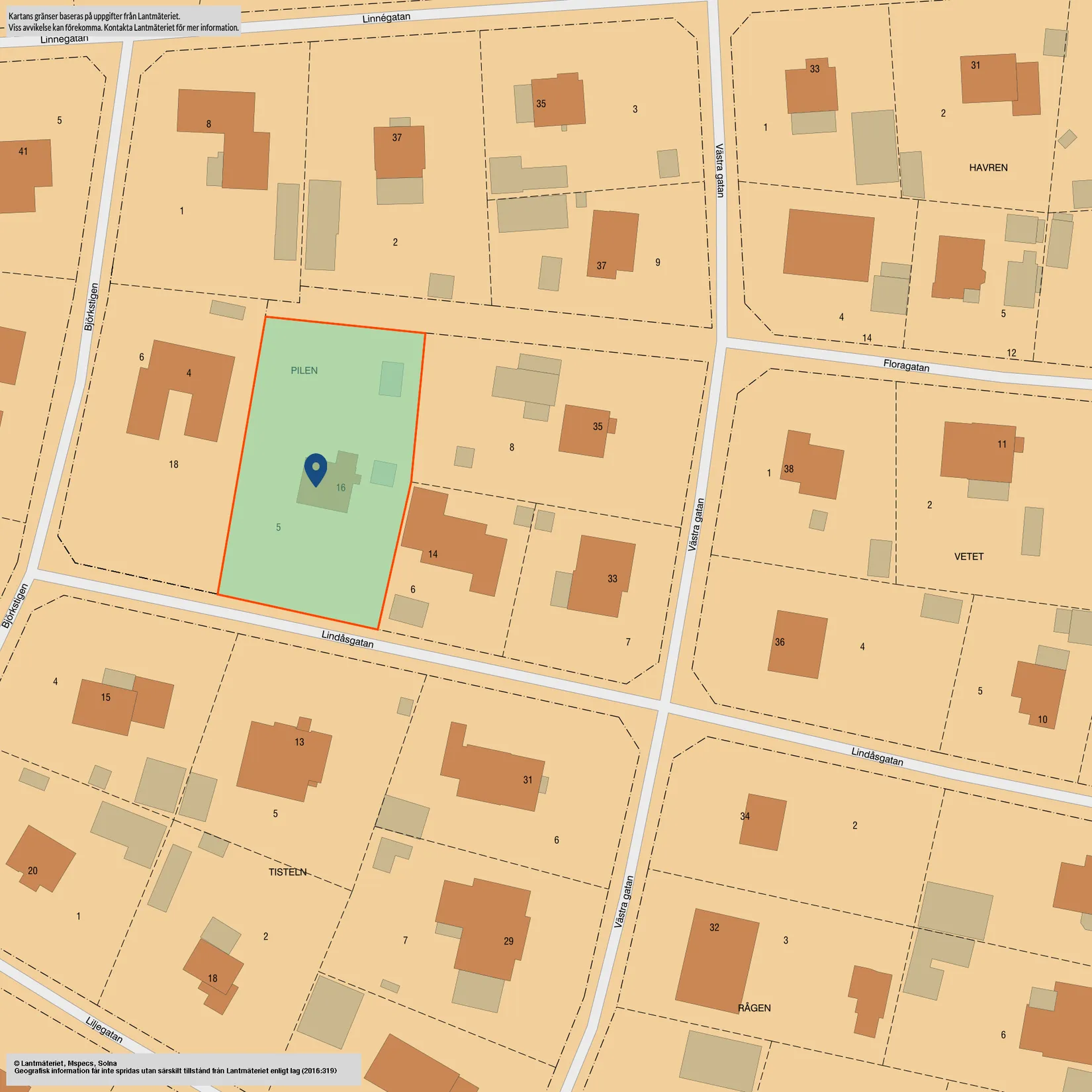Villa, Lindåsgatan 16, Haga, Kumla