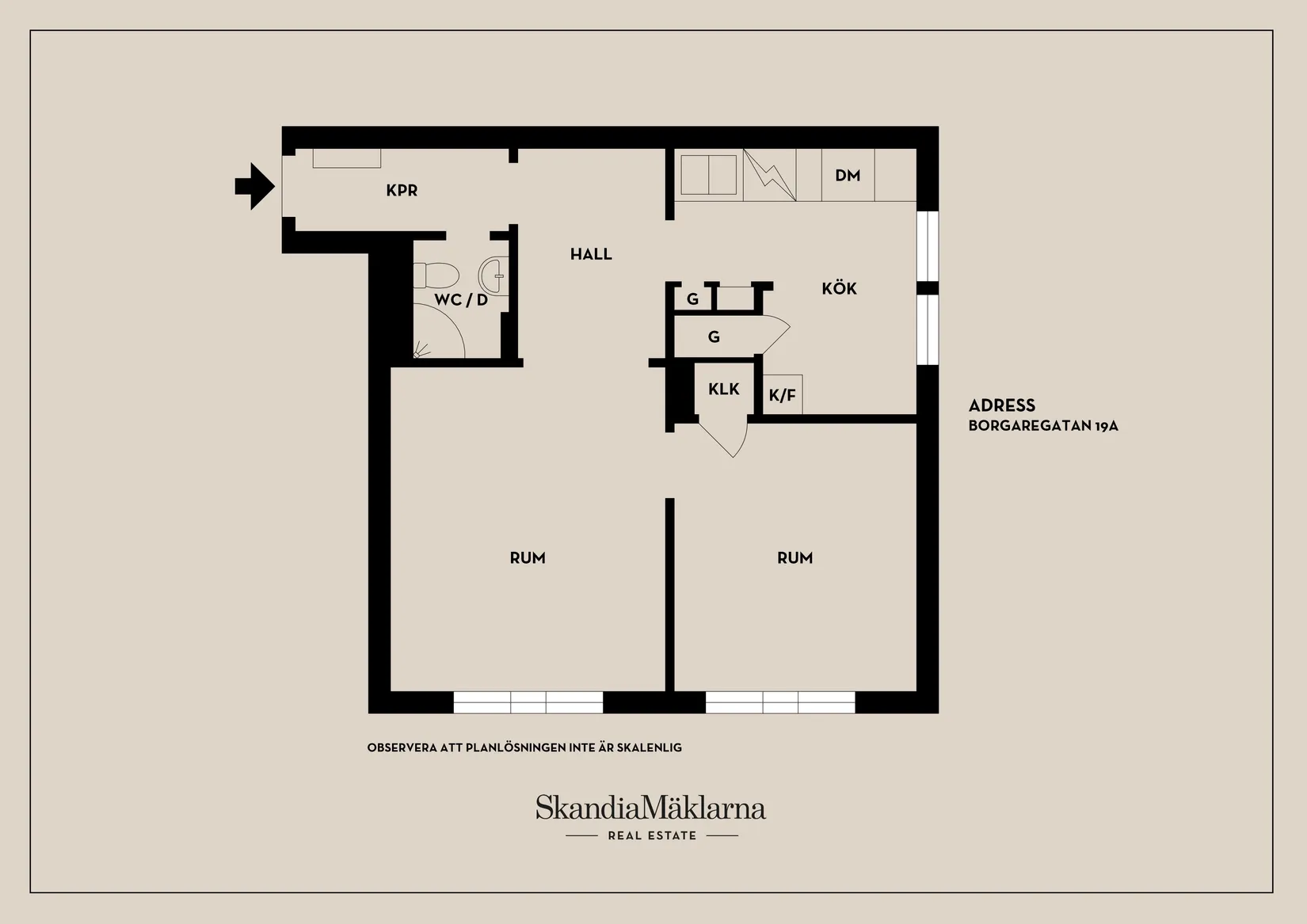Bostadsrätt, Borgaregatan 19A, Centralt Väster, Nyköping