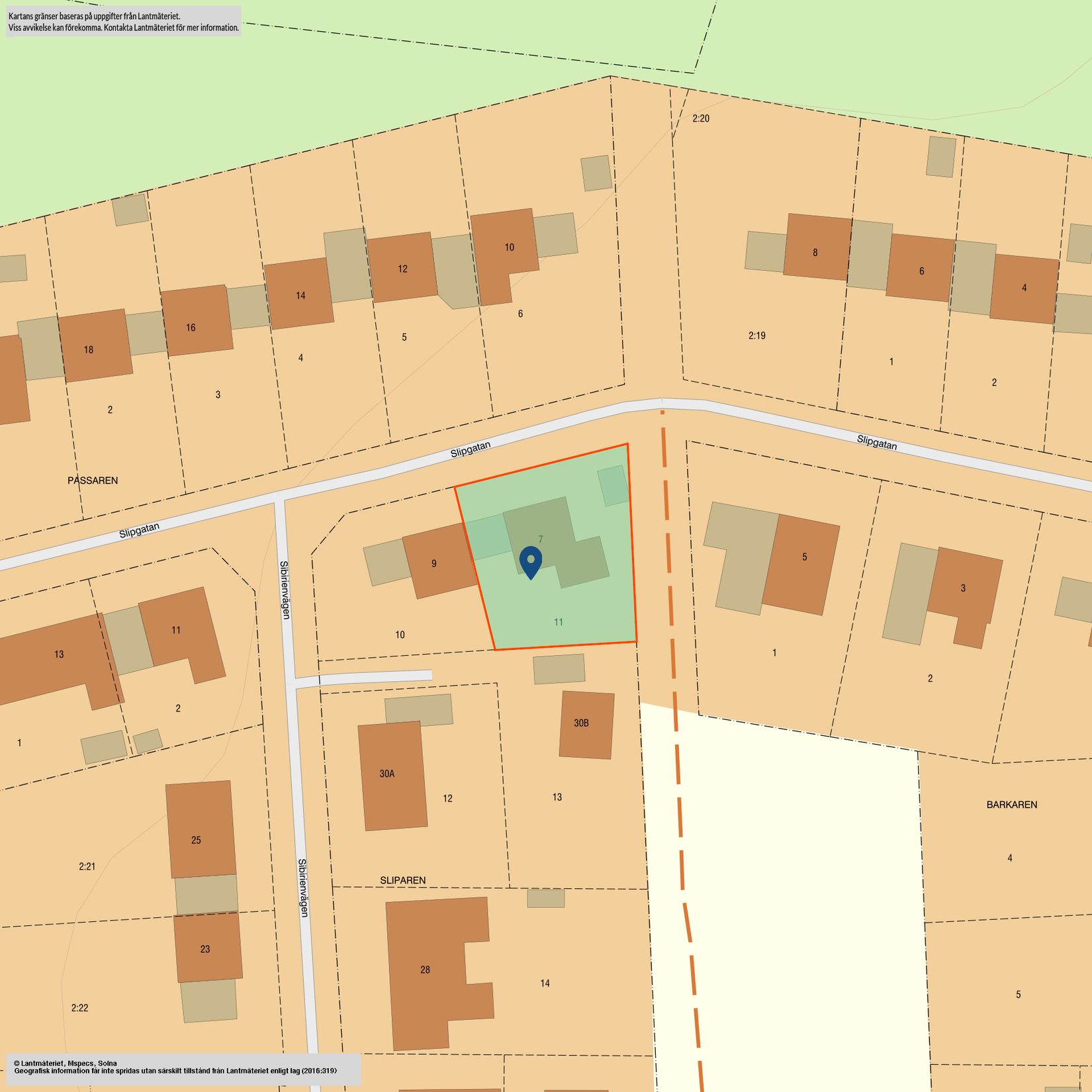 Radhus, Slipgatan 7, Sibirien, Sundsvall