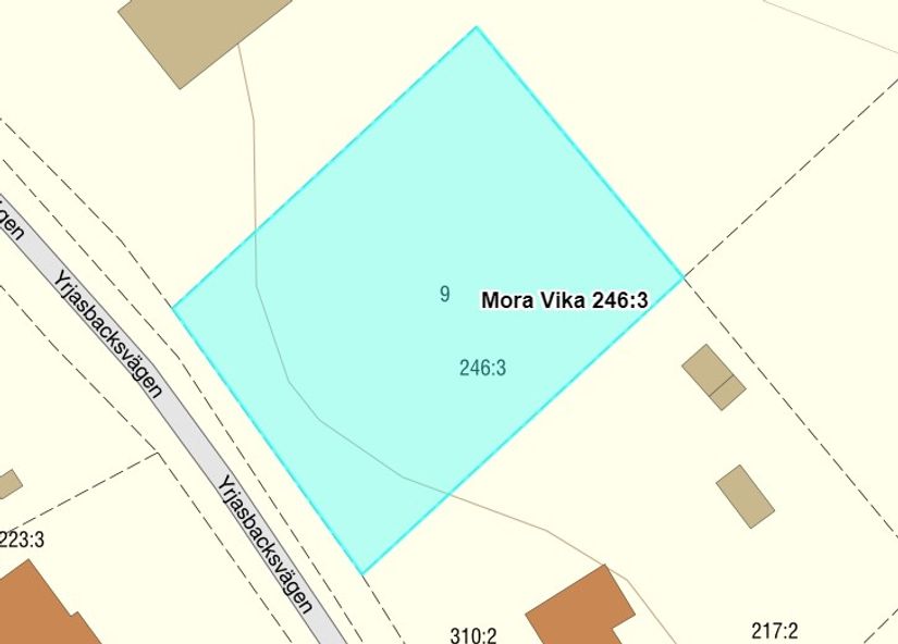 Tomt, Yrjasbacksvägen 9, Vika, Mora