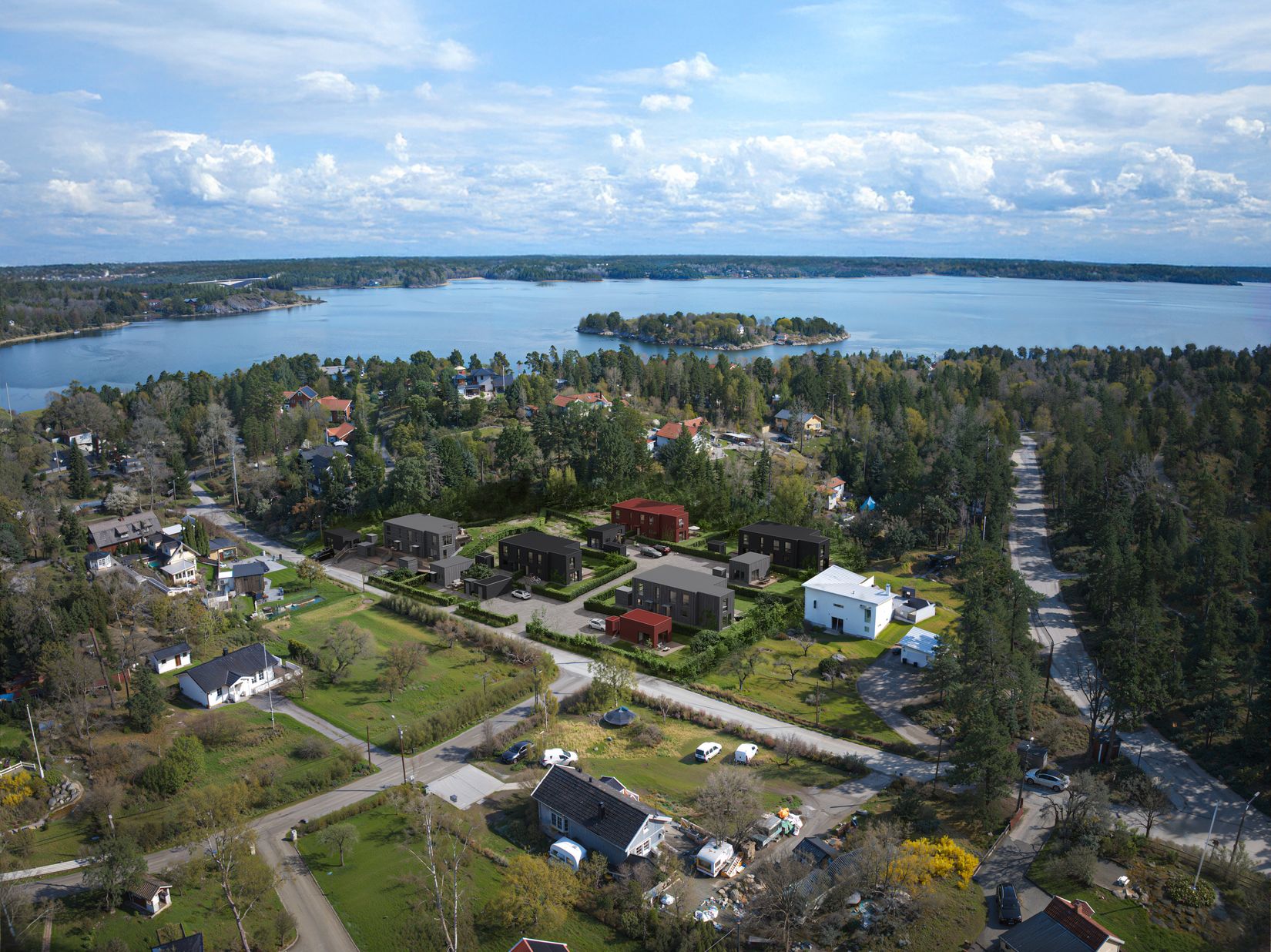 Radhus, Baggensviksvägen/Persvägen, Gustavsvik, Nacka